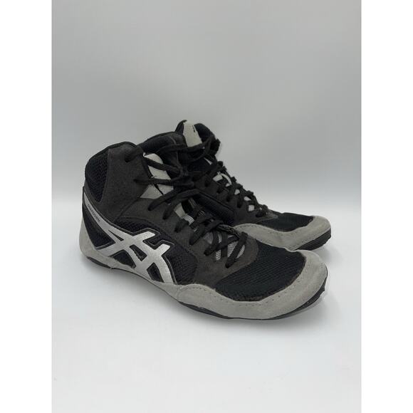 ASICS Snapdown 2 (J703Y) Black & Gray Lace Up Wrestling Boxing Shoes Boys Size 5 - Picture 1 of 11